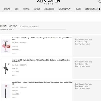 Alix Avien Siparişi Asla Kargoya Vermiyorlar