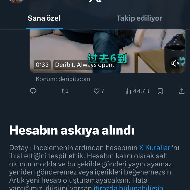 Twitter X Hesabı Askıya Alınması