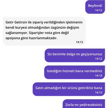 GetirYemek Yanlış Sipariş Ve İlgisiz Müşteri Hizmeti