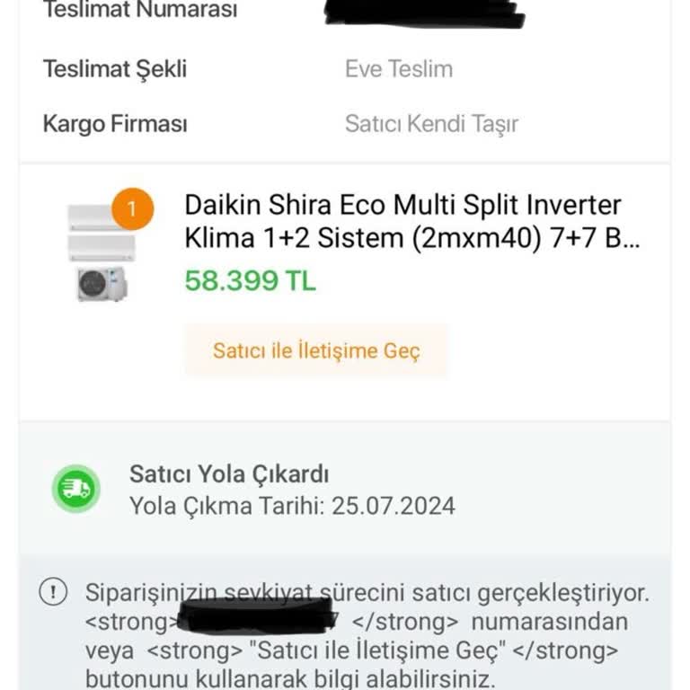 Daikin Yetkili Servis Hizmet Yetersizliği