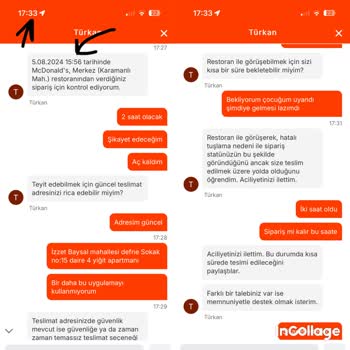 McDonald's Migros Uygulamasının Yemek Siparişi Faul