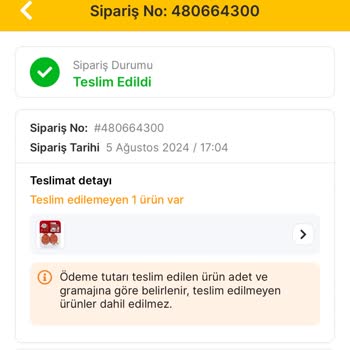 Migros Ürün Teslim Edilmemesi Hk.