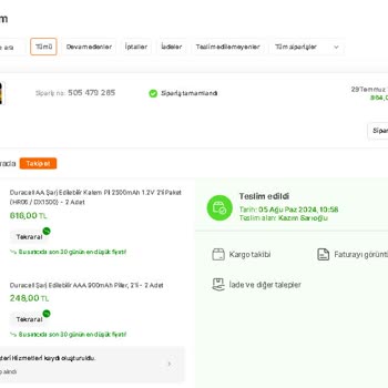 hepsiJET Tarafıma Teslim Edilmediği Halde Teslim Edildi Görünen Sipariş