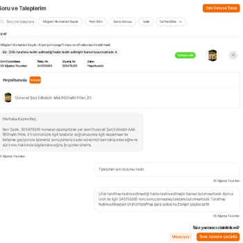 hepsiJET Tarafıma Teslim Edilmediği Halde Teslim Edildi Görünen Sipariş