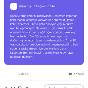 Öğrenci 30 Yaş Altı AKBİL Mağduriyeti!