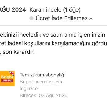 Apple Bright Ücret İadesi Mağduriyeti