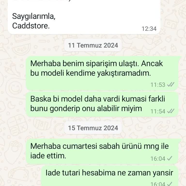 Caddstore Yanıltıcı Ürün Rengi Ve İade Sorunu