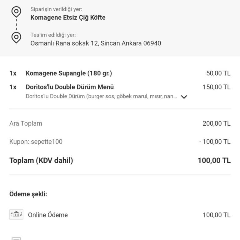 Yemeksepeti Para İadesi İstiyorum!