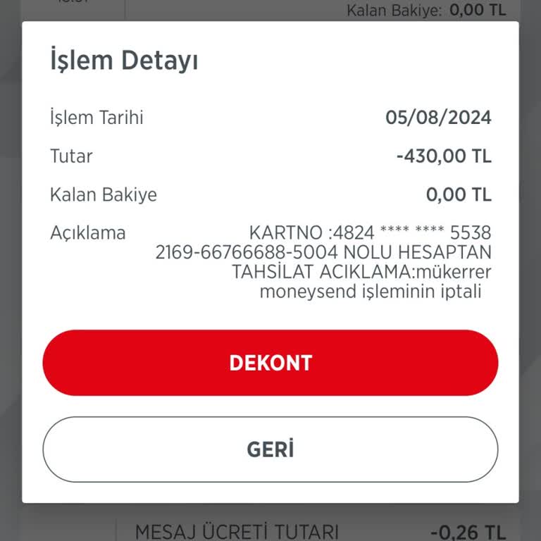 Ziraat Bankası Moneysend İşlem İptali