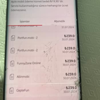 Portfun.mobi Vodafone Hattımızdan Yapılan Aboneliklerinden Şikayetçiyim