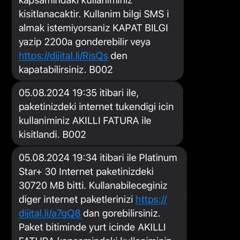 Turkcell İnternet Kullanımında Anormal Tüketim Ve Hatalı Paketler