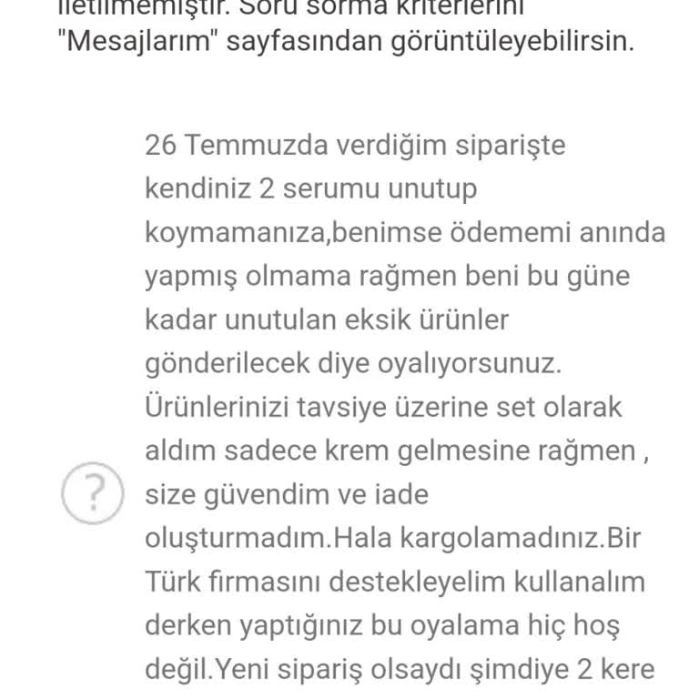 The Ceel Ve Trendyol Eksik Ürün