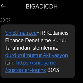 BIGADICH (SMS) Yanlış Hesap Aktivasyonu Ve Bilgim Dışında İşlemler