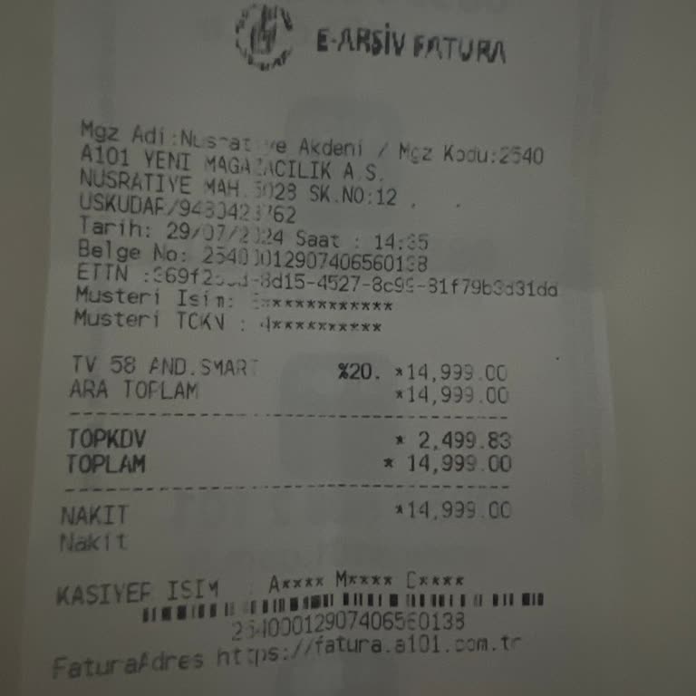 A101 Den Alınan Toshiba TV Kayıp