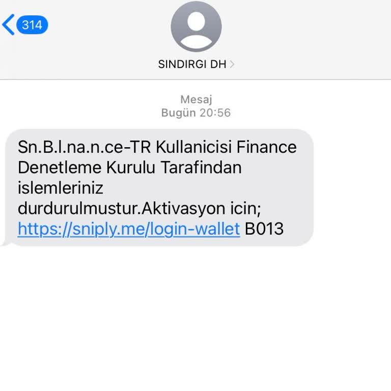 Binance Sn. Blance Adlı Mesaj Geldi