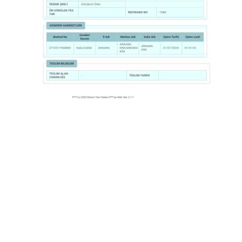 TÜBİTAK Yola Çıkmayan Kargo