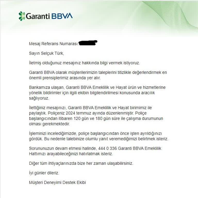 Garanti Bankası Kredilerimi İşsizlik Sigortası Kapsamı Altına Almıyor