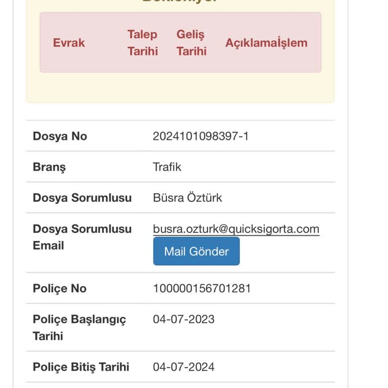 Quick Sigorta 1 Aydır Dosyamı İşleme Alıp Yapması Gerekeni Yapmıyor!