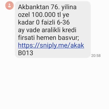 Akbank'tan Gelen Yanıltıcı Kredi Mesajı
