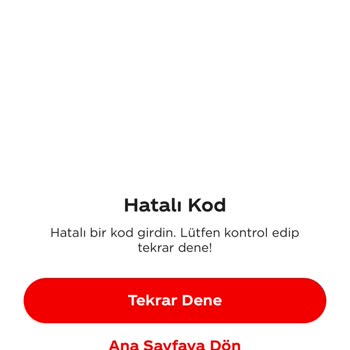 Fanta Daha Daha Uygulaması Fantafest Hatalı Kod Uyarısı