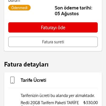 Vodafone Yanlış Fatura Ve İade Sorunu