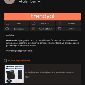 Trendyol İademin Kabul Edilmemesi