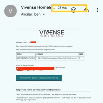 Vivense Teslimat Süresi Şikayet