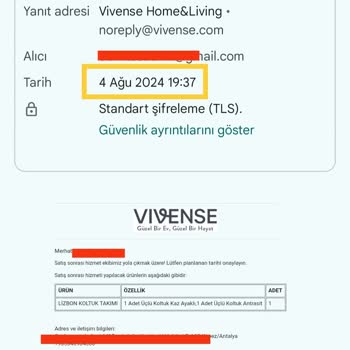 Vivense Teslimat Süresi Şikayet