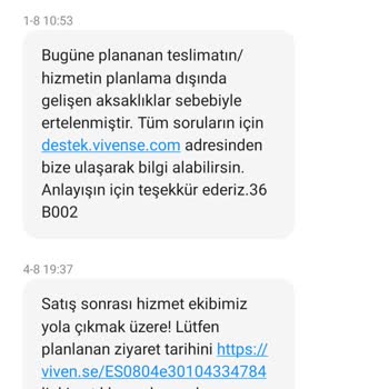 Vivense Teslimat Süresi Şikayet