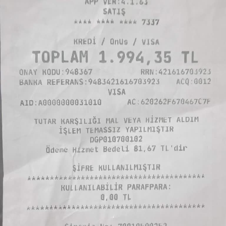 Tüvtürk Araç Muayenesinde Kredi Kartından Ödeme Hizmet Bedeli Kesinti