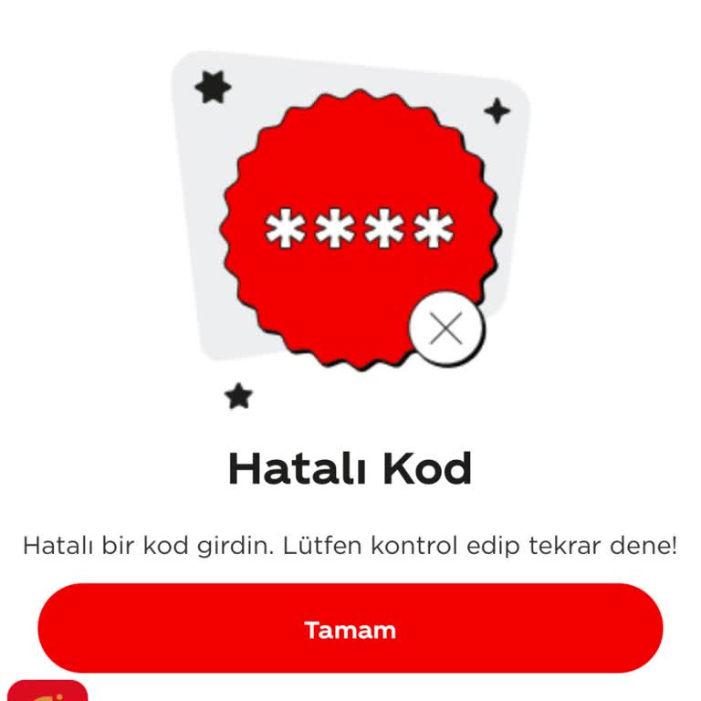 Fanta Fest Hatalı Kod Uyarısı