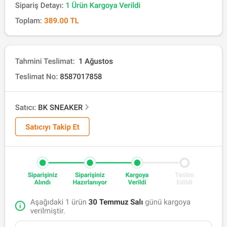 Trendyol Dan Verdiğim Sürat Kargo İle Mağduriyet