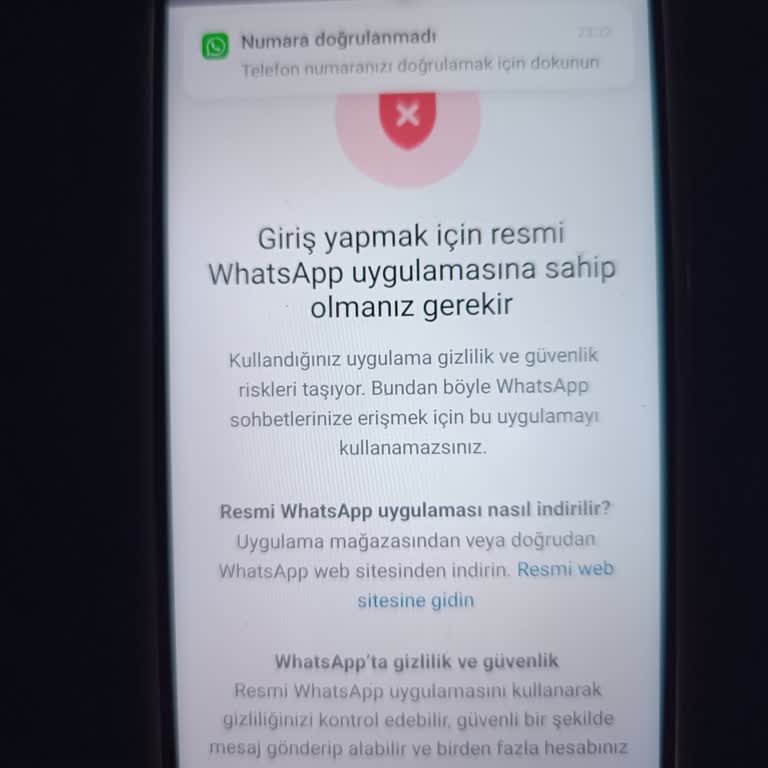 WhatsApp Hata Veriyor