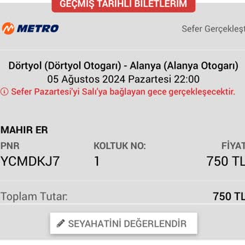 Obilet İptal Edilen Sefer İçin Bilgilendirme Eksikliği Ve Mağduriyet