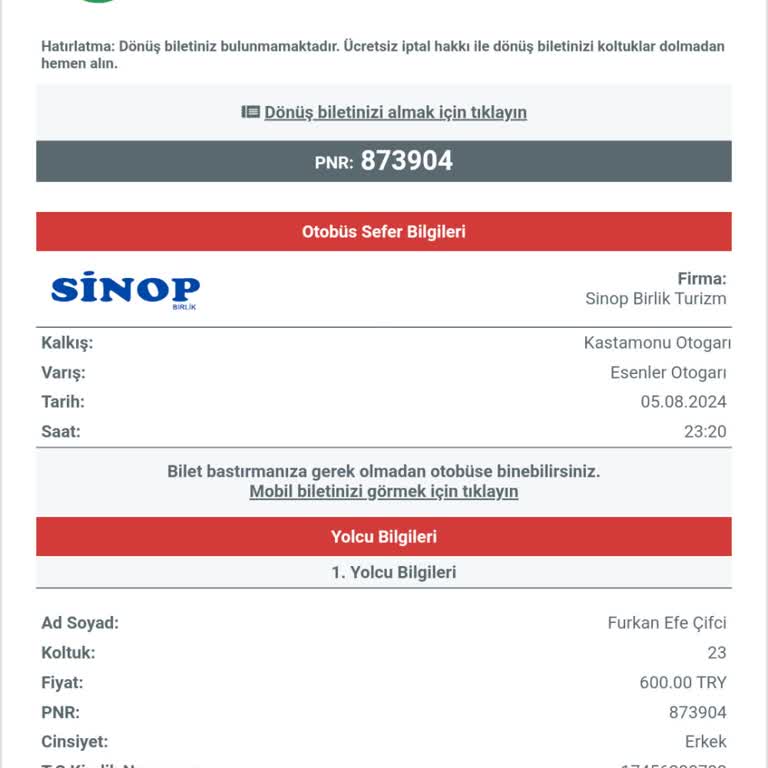 Sinop Birlik Seyahat'te Yaşanan Sorumsuzluk Ve Gecikme