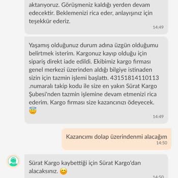 Sürat Kargo'da Kayıp Kargo Ve İade Sorunu