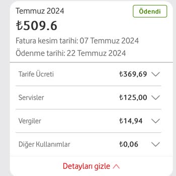 Vodafone Kullanmadığım Servis İçin Fazladan Ücret Alınıyor
