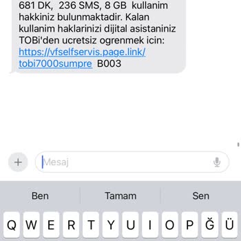 Vodafone Net Aldığım Ek Paket Hattıma Tamamlanmadı