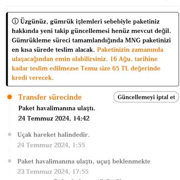 Temu Gümrükte Geçen Zaman