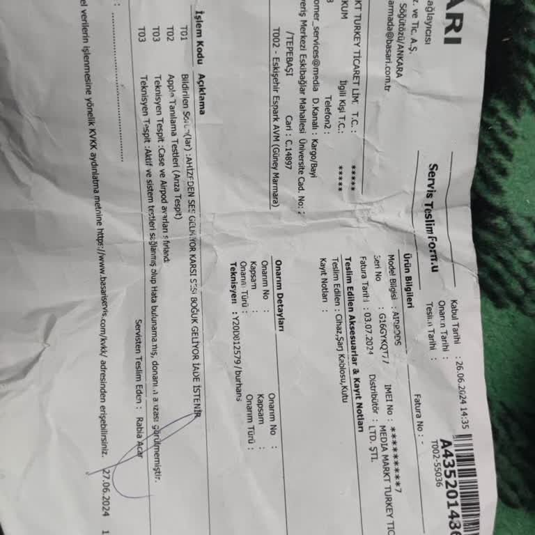 Media Markt Tan Aldığım Kusurlu Ürün İade Alınmadı.