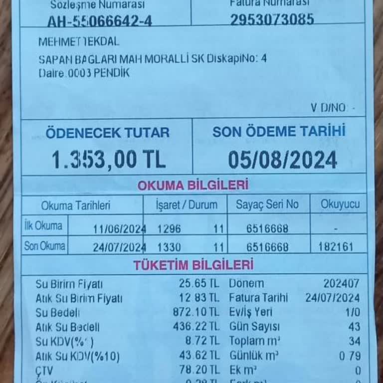 İSKİ Fu Faturası Çok Yüksek