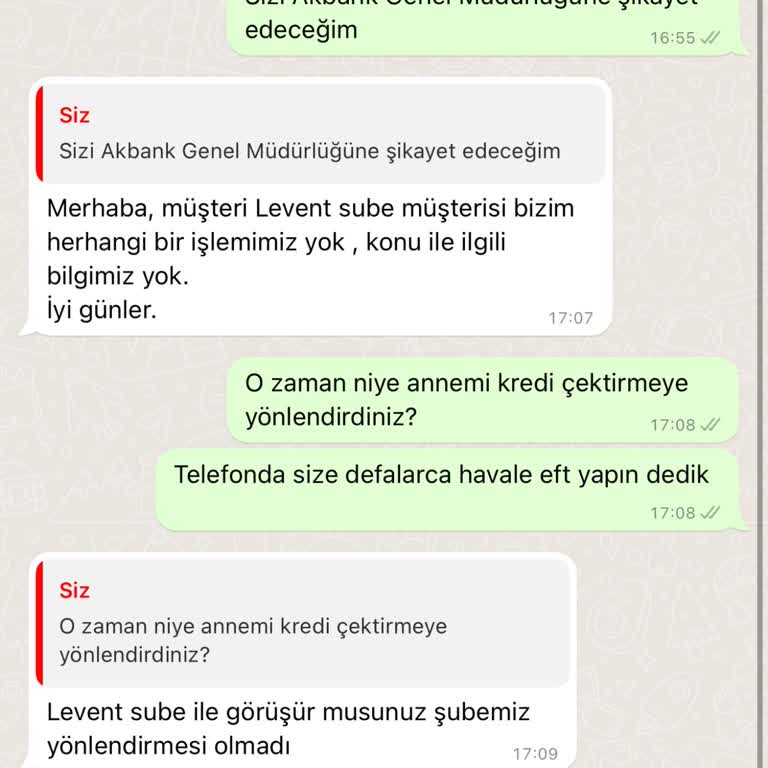 Akbank Şube Çalışanı Hakkında Mağdur Edilmemiz