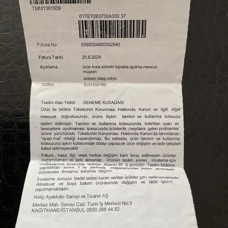 Hotiç'in Defolu Ürünlerine Kullanıcı Hatası Demesi