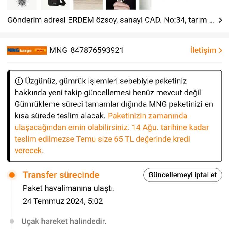 Temu Gümrükleme Ve Sipariş Sorunu.