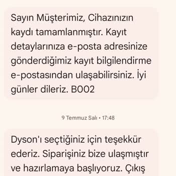 Dyson Parça Sorununun Giderilememesi