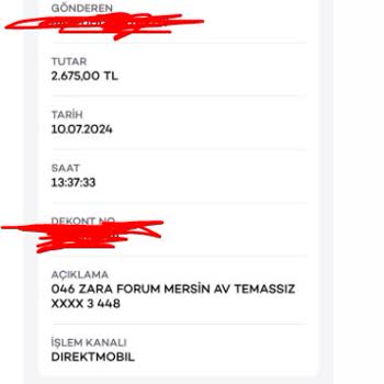 Zara Mağazası Fatura Talebi Hakkında.
