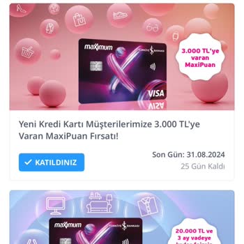 İş Bankası Mobil Uygulamada ETS-Maximum Puan Gözükmüyor