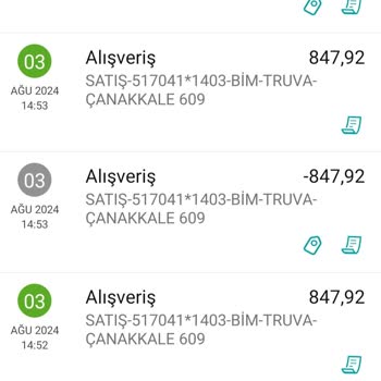 BİM Hatalı İşlem Yapıldı