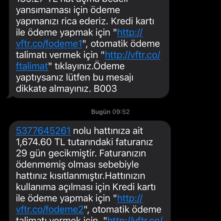 Vodafone'dan Kullanmadığım Hat İçin Haksız Fatura Talebi