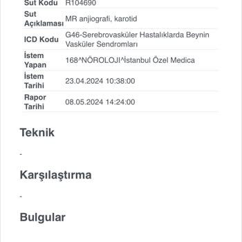 Medical Park Hastanesi MR İçin Hazırlanan Rapor Yetersiz